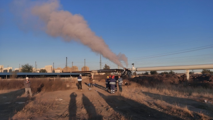 2020/11/2   Zhong Sheng Pipelines Baicheng Integrated Smart Energy Project Steam Pipeline Purging Succeeds